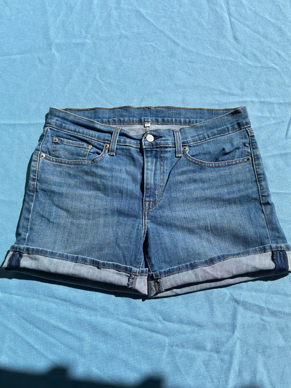 Levi's Women's Denim Shorts in Classic Blue Wash